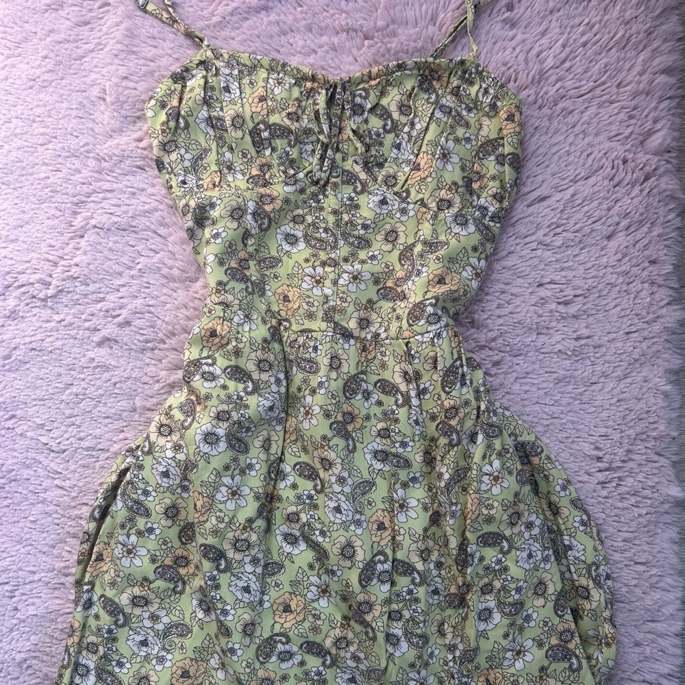 Hollister Floral Green Summer Dress